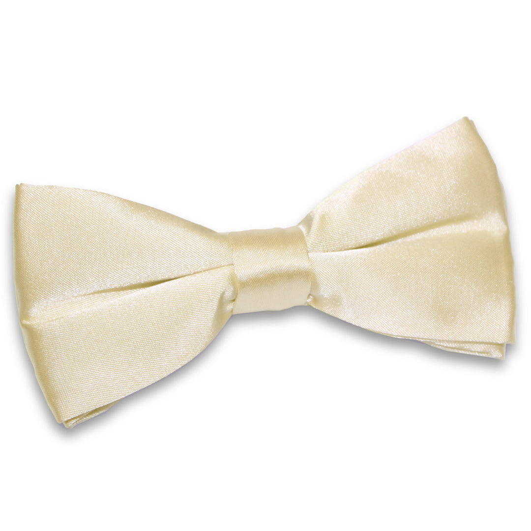 Plain Satin Pre-Tied Bow Tie - Champagne