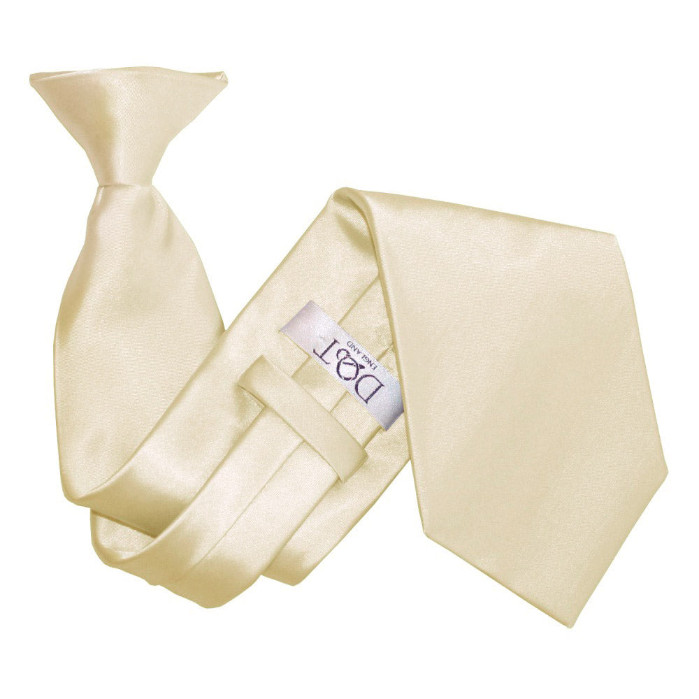 Plain Satin Clip-On Tie - Champagne