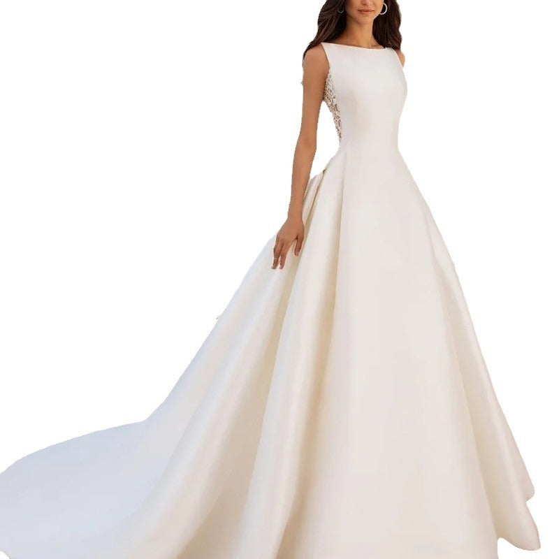 French Retro Elegant Trailing Wedding Dress