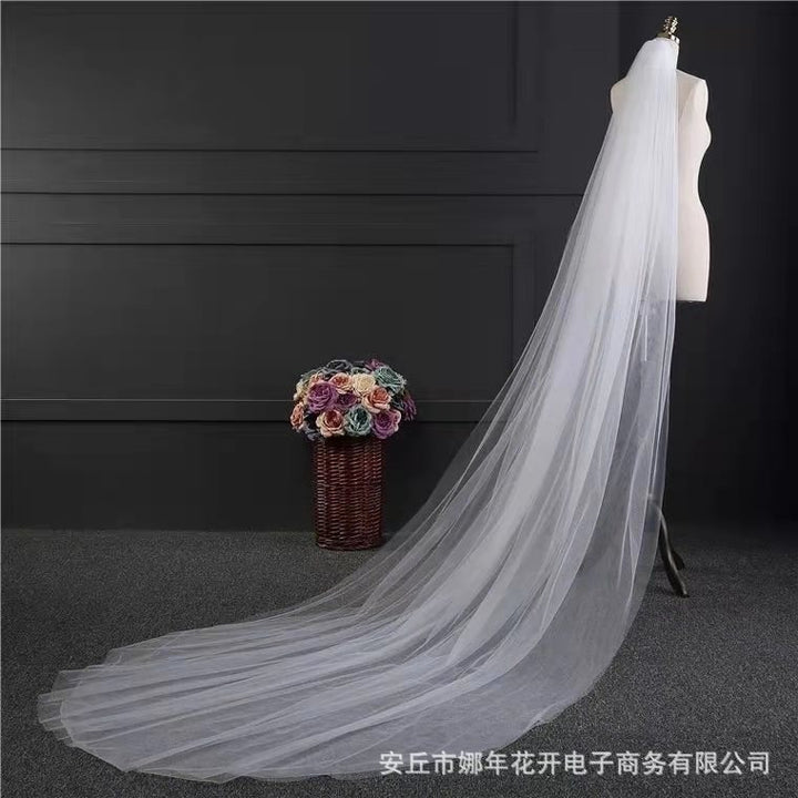 Veil Bridal Wedding Dress White Long Type Double Layer