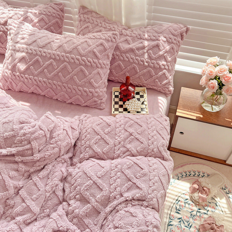 Thickened Warm Milk Fiber Bedding