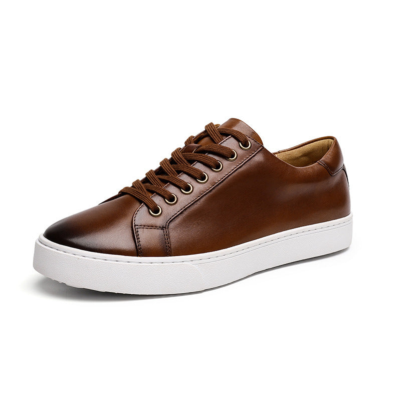 Spring Genuine Leather Breathable British Board Shoes