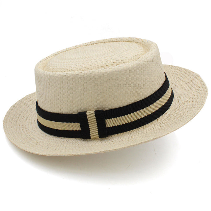 Straw Hat Flat Brim Beach Sun Protection Wide Brim Sunshade