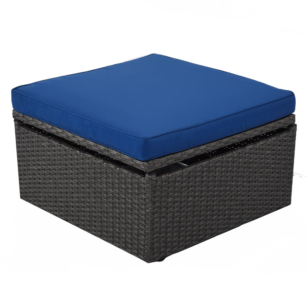 U Style Patio Rectangle Daybed With Canopy, Wicker Sectional Seating