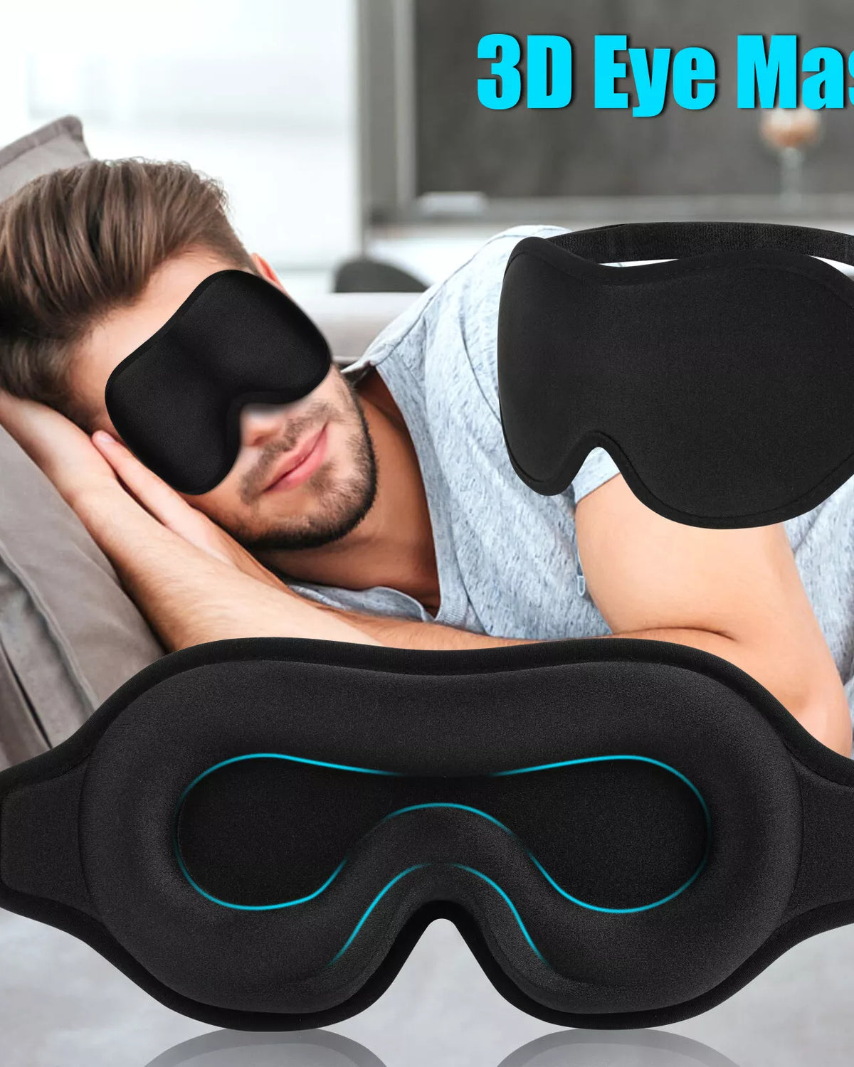 3D Travel Silk Eye Mask Sleeping Soft Padded Shade Cover Rest Relax Blindfold Men Women Night Sleeping Mask Cover Eye