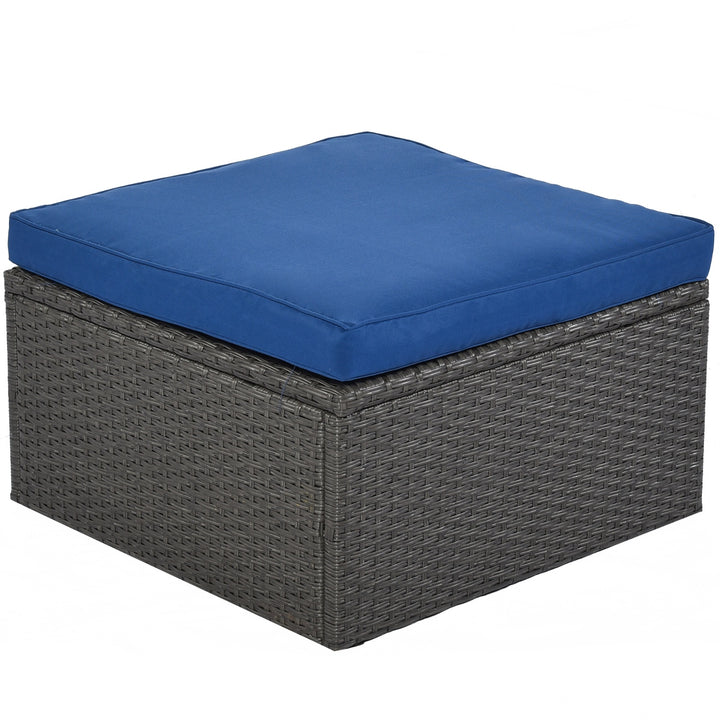 U Style Patio Rectangle Daybed With Canopy, Wicker Sectional Seating