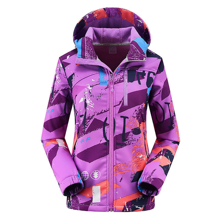 Couple Outdoor Hooded Jacket Color Matching