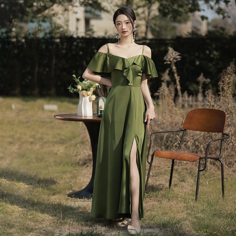 Ladies Fashion Bridesmaid Dress Green