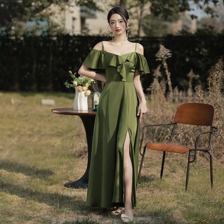 Ladies Fashion Bridesmaid Dress Green