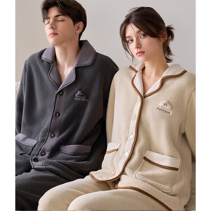 Couple Pajamas Fleece-lined Thickened Women's Suit
