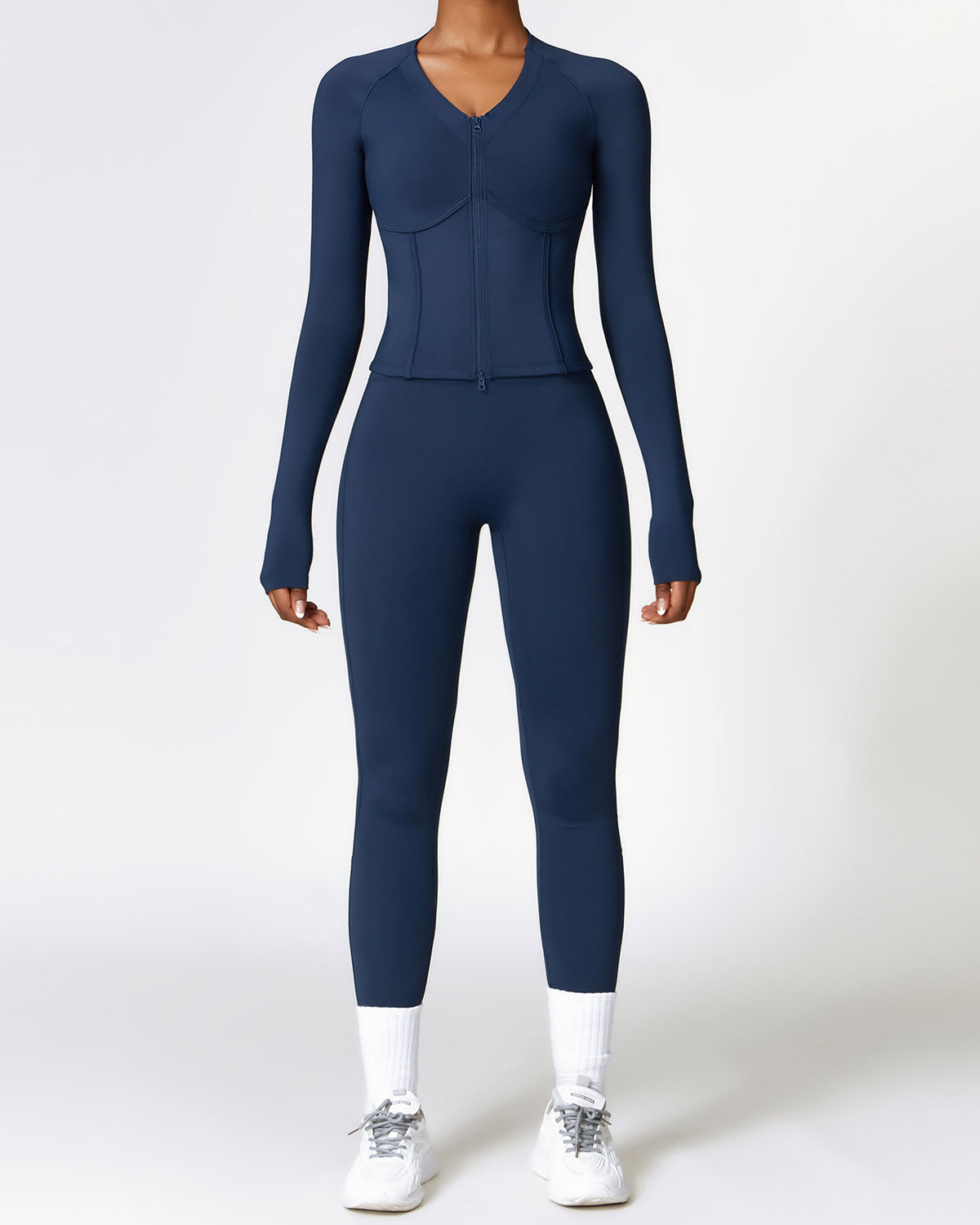 Women's Winter Fleece Thermal Long Sleeves Yoga Clothes Suit