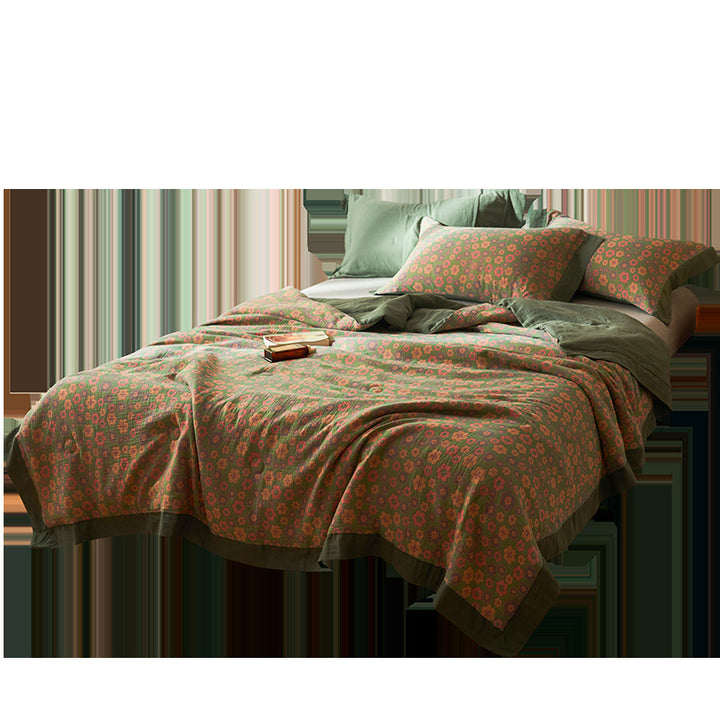 Cotton Class A Yarn-dyed Jacquard Double-layer Gauze Summer Blanket