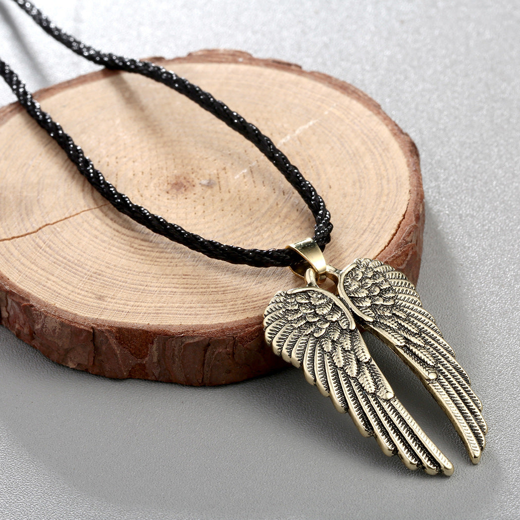 Beautiful Romantic Angel Wings Pendant Slavic Necklace