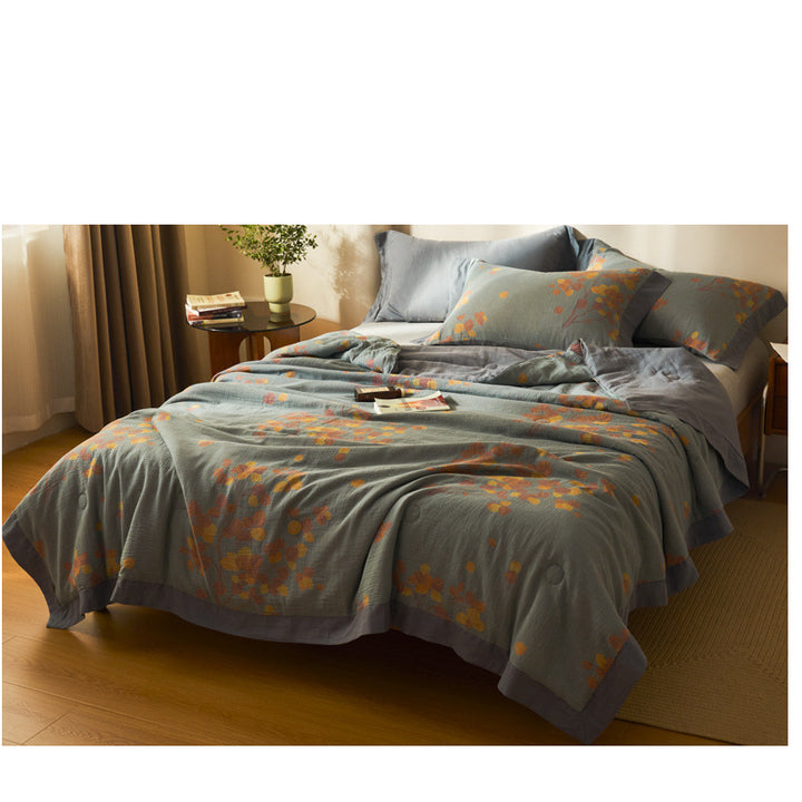 Cotton Class A Yarn-dyed Jacquard Double-layer Gauze Summer Blanket