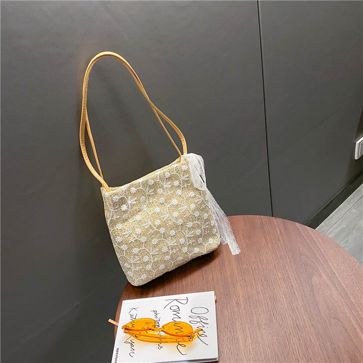 Lace Bucket Artistic Hand Bill Of Lading Shoulder Bag
