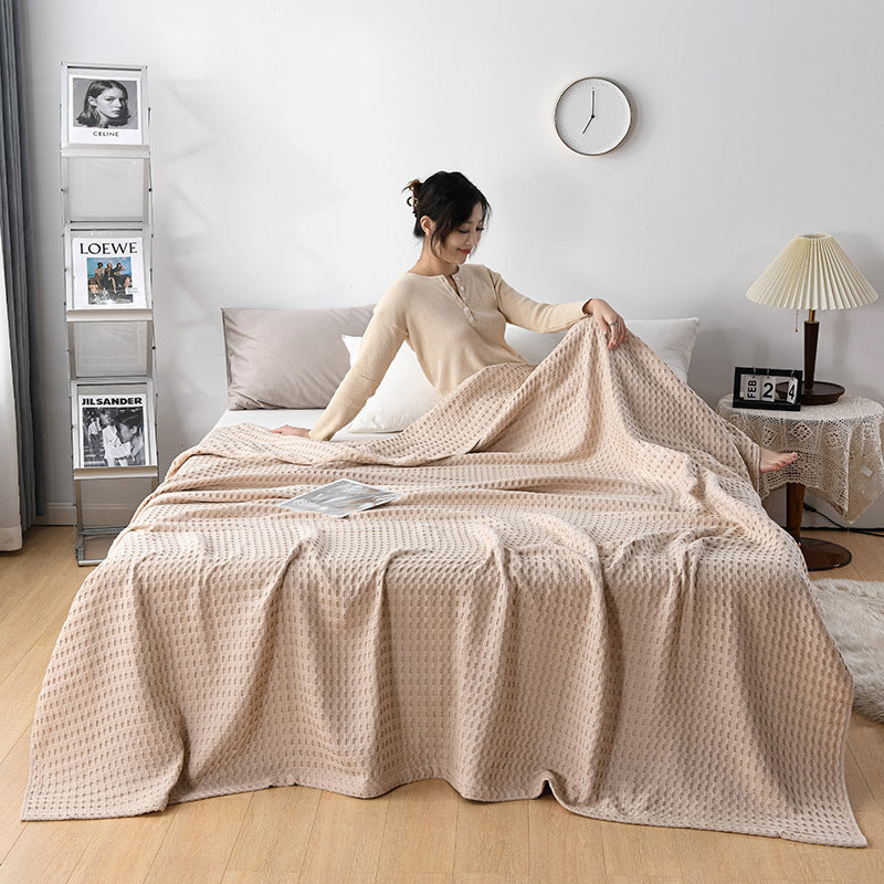 Cotton Waffle Knit Chenille Towel Sofa Cover Blanket
