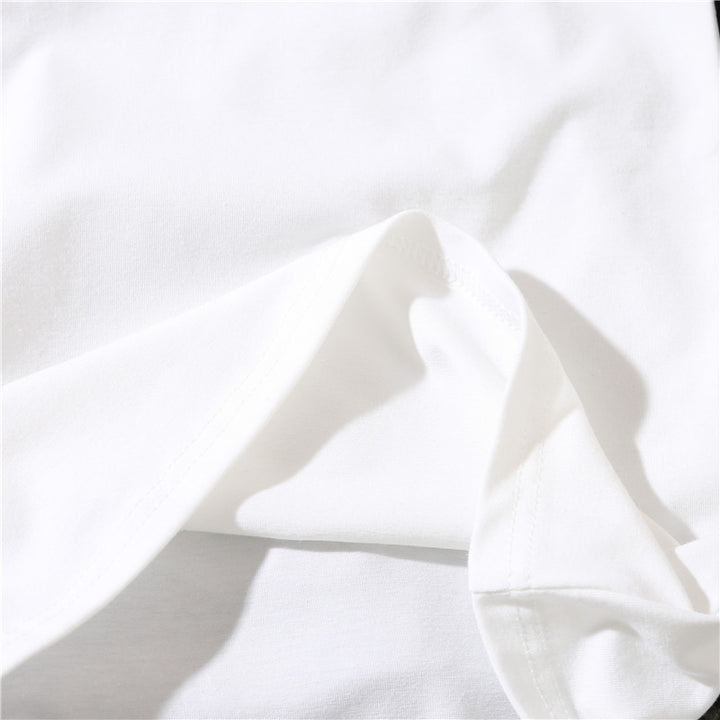 Loose White Couple Wear Short Sleeve