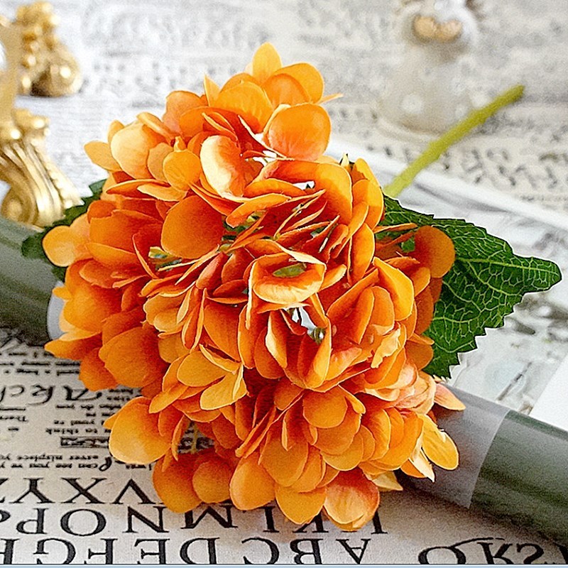 Bride Bouquet Vase Decoration-Accessories Flower-Arrangement Silk Hydrangea Artificial-Flowers