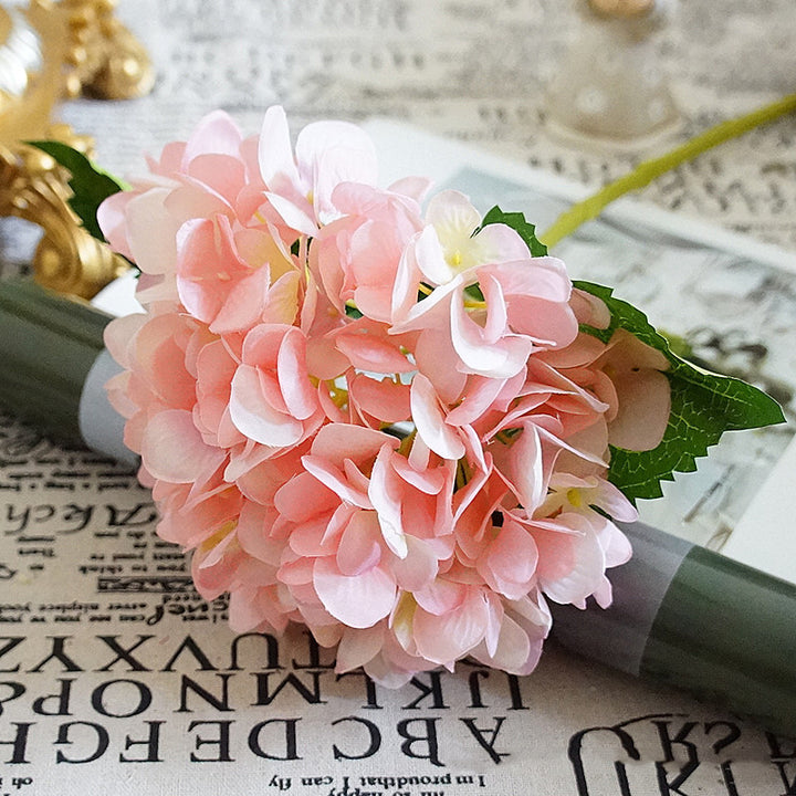 Bride Bouquet Vase Decoration-Accessories Flower-Arrangement Silk Hydrangea Artificial-Flowers