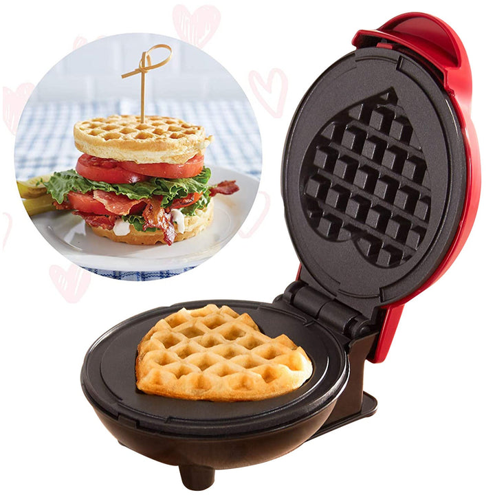 Heart-Shaped Mini Waffle Maker - Perfect for Cute Couples ❤️