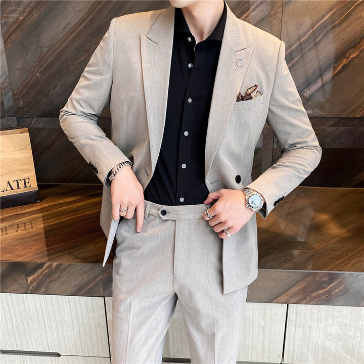 Korean Style Self-cultivation Trend Handsome Groom Wedding Suit Men's Business Jacket Top