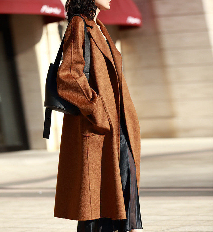 Loose cashmere coat