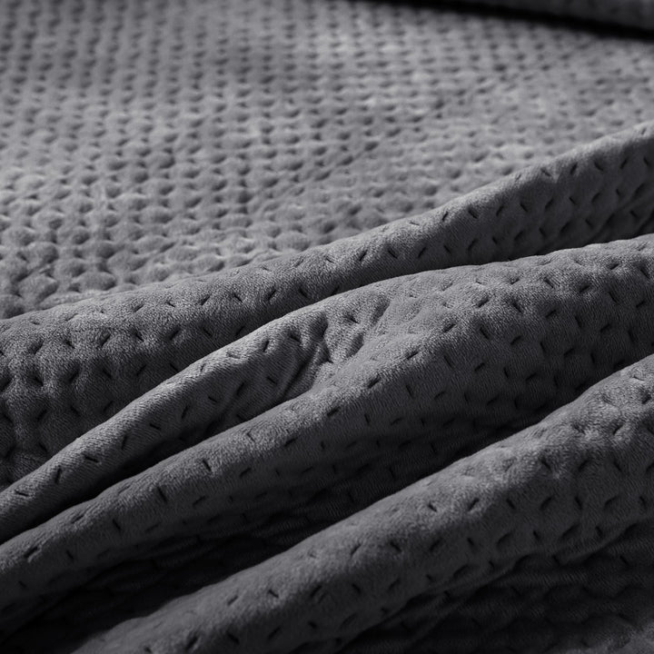 Kasentex All Season Cozy Velvet Quilt Set with Shams, Queen, King, Room Decor, Graduation Gifts