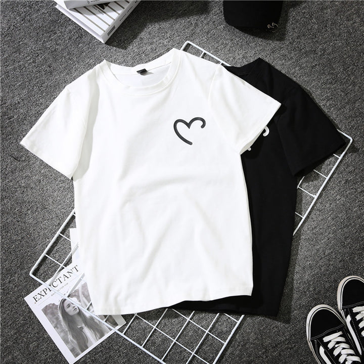 Loose White Couple Wear Short Sleeve