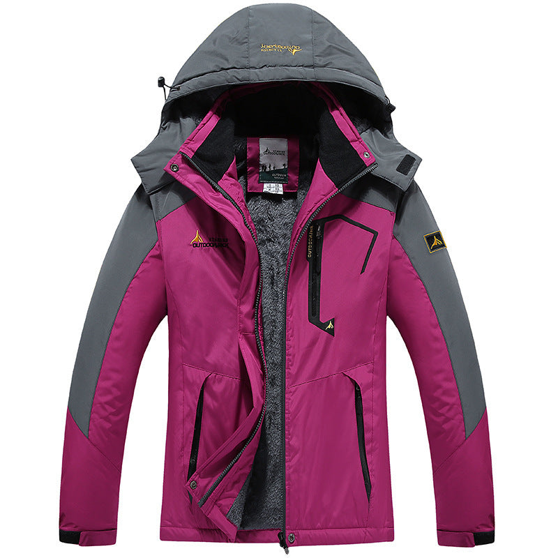 Couple outdoor hooded jacket
