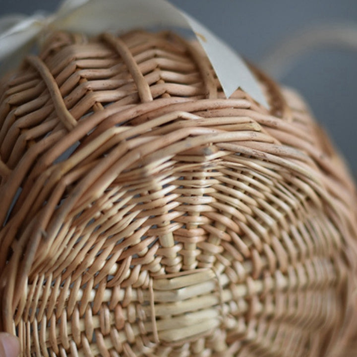 Natural Simulation Woven Hand-held Flower Basket Bow