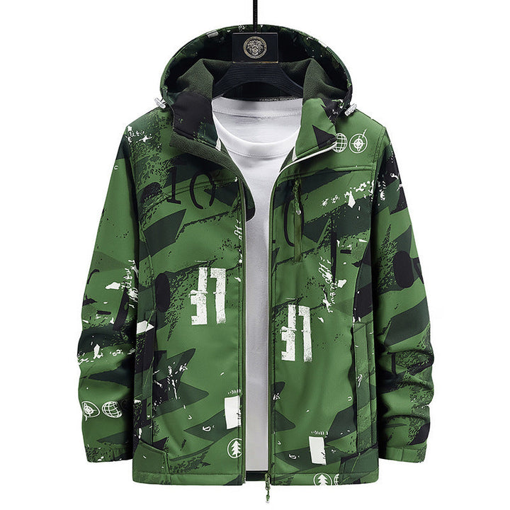 Couple Outdoor Hooded Jacket Color Matching