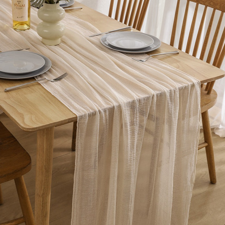 Voile Champray Table Runner European Twist Tablecloth Wedding Party Decoration
