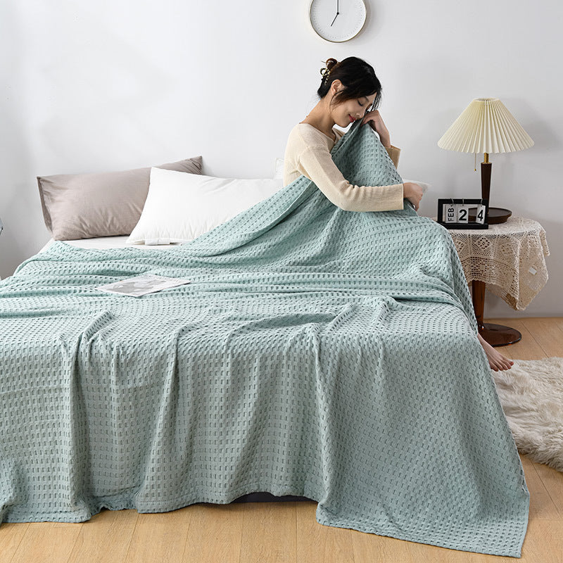 Cotton Waffle Knit Chenille Towel Sofa Cover Blanket