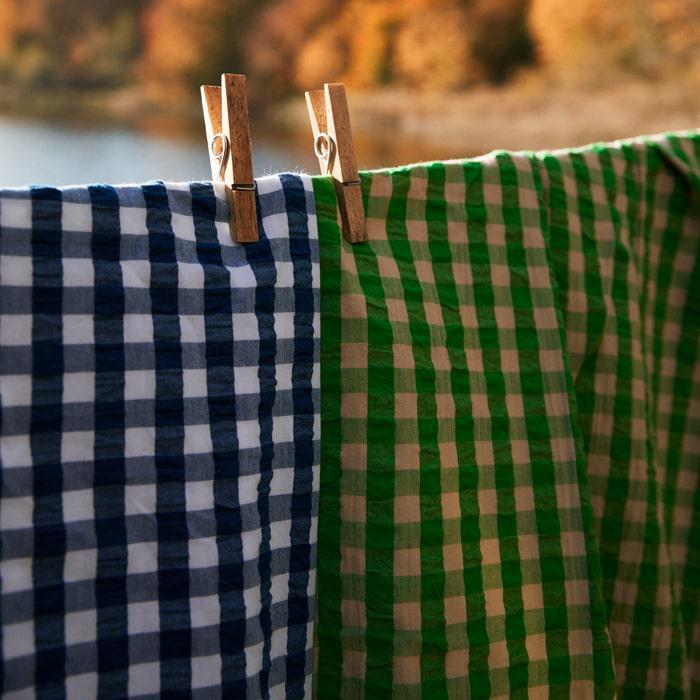 JUNA Bæk&Bølge Duvet Cover Set, Twin, Dark Blue/White