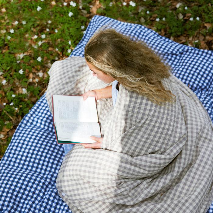 JUNA Bæk&Bølge Duvet Cover Set, King, Grey/Birch