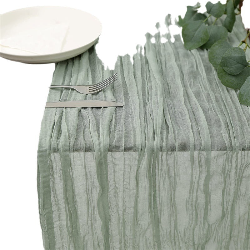 Voile Champray Table Runner European Twist Tablecloth Wedding Party Decoration