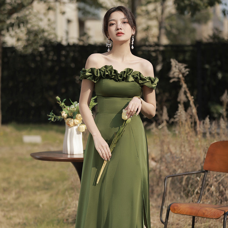 Ladies Fashion Bridesmaid Dress Green