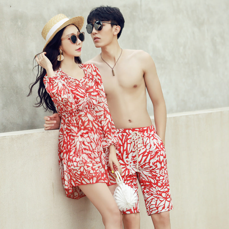 Couple swimsuit three-piece suit