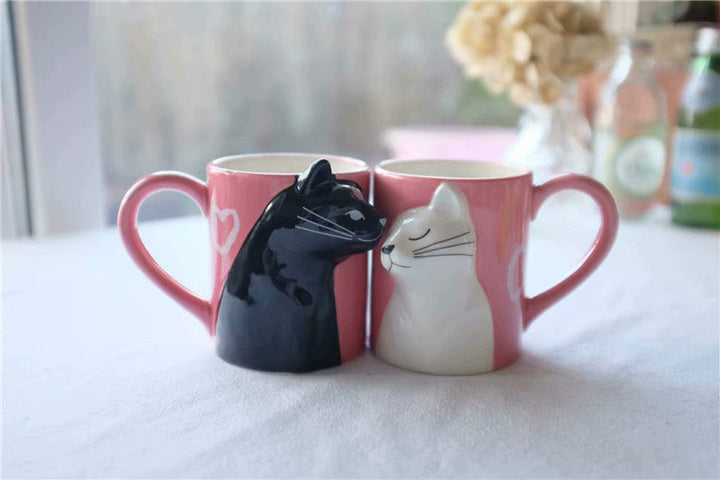 Ceramic Hand-Painted Kiss Couple Mug