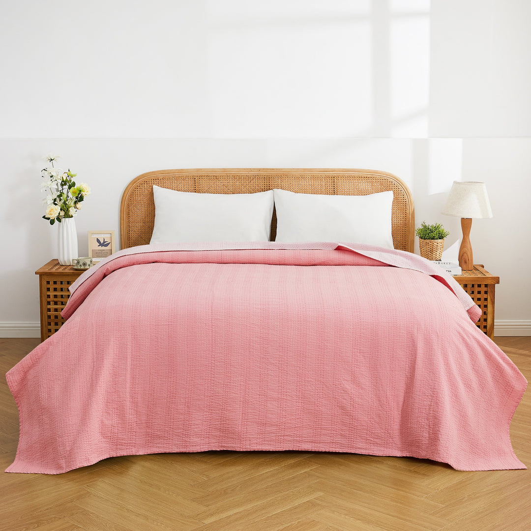 Hand Stitched Reversible Kantha Coverlets