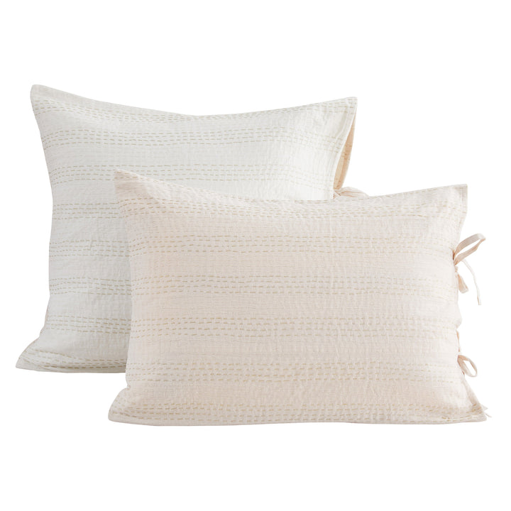 Hand Stitched Reversible Kantha Pillow Sham Pairs