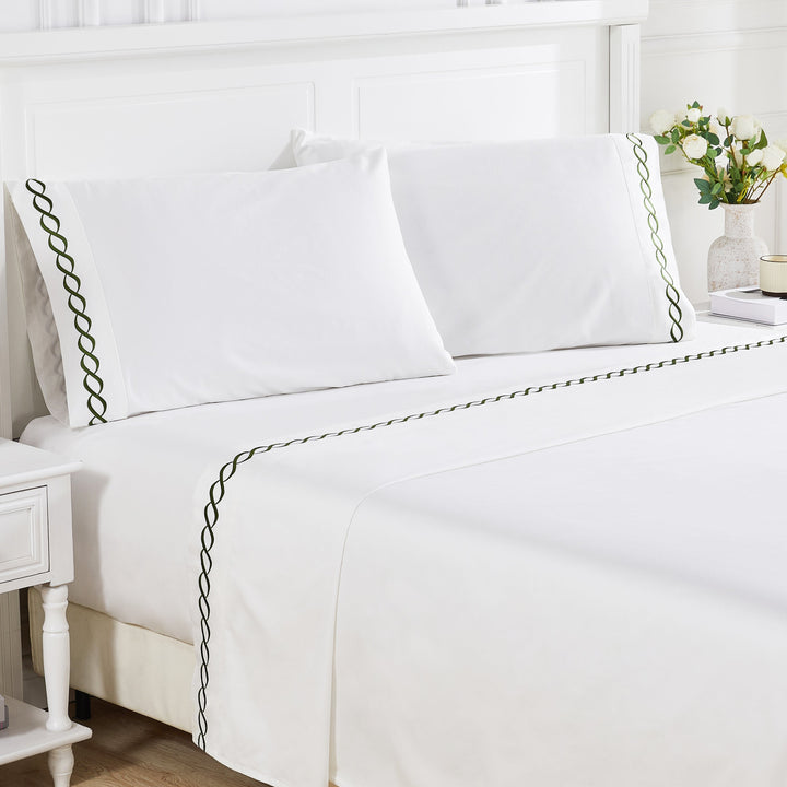 600 Thread Count Rope Embroidered Sheet Set