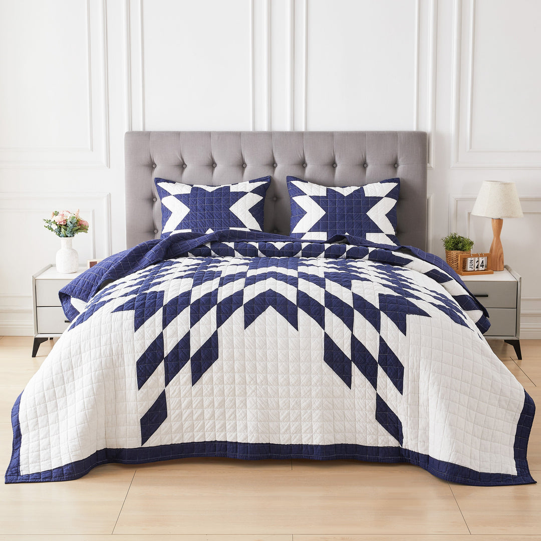 Star Patch Patchwork Cotton Quilt Set