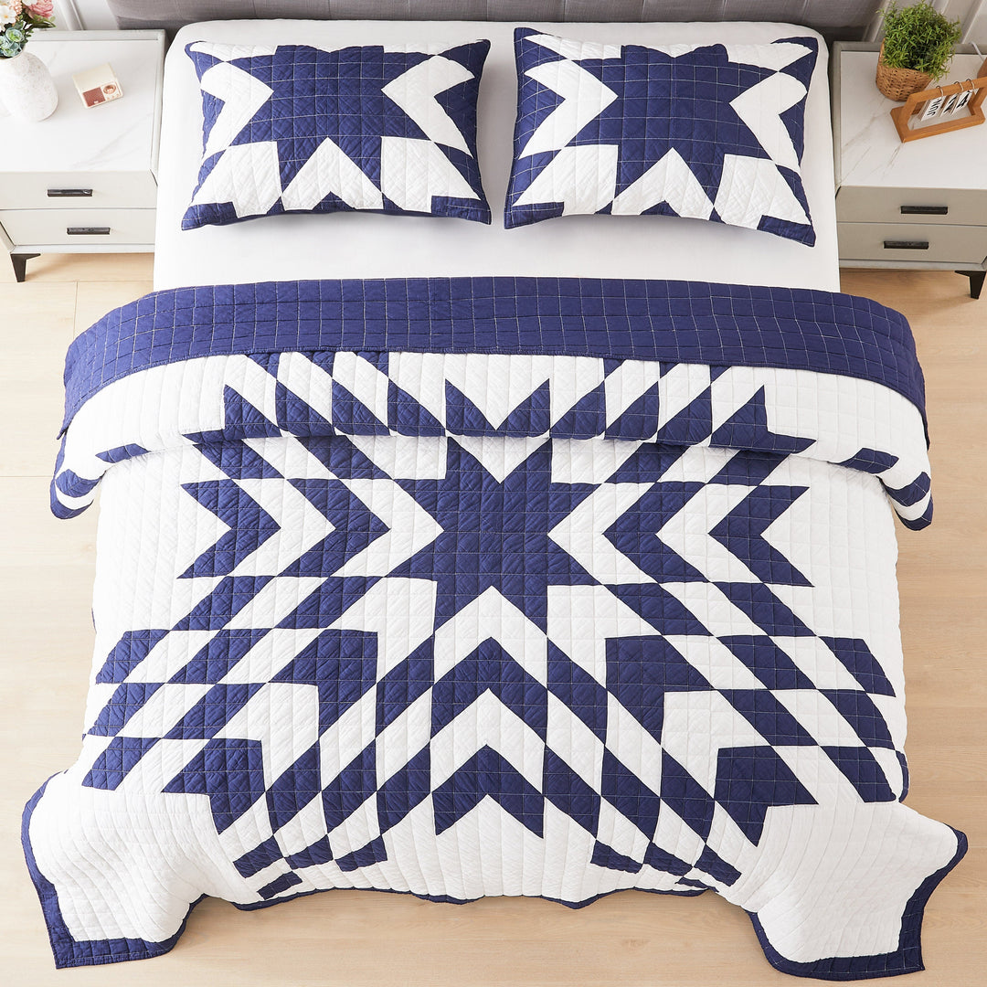 Star Patch Patchwork Cotton Quilt Set