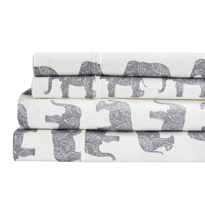 Elephants Flannel Sheet Set