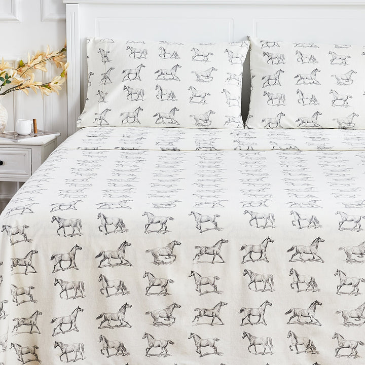 Horses Flannel Sheet Set