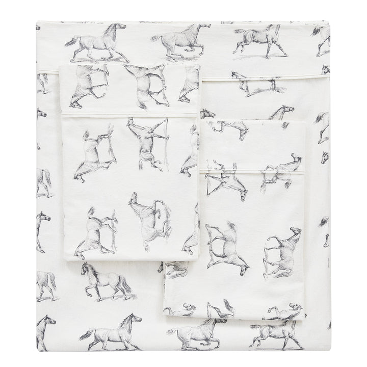 Horses Flannel Sheet Set