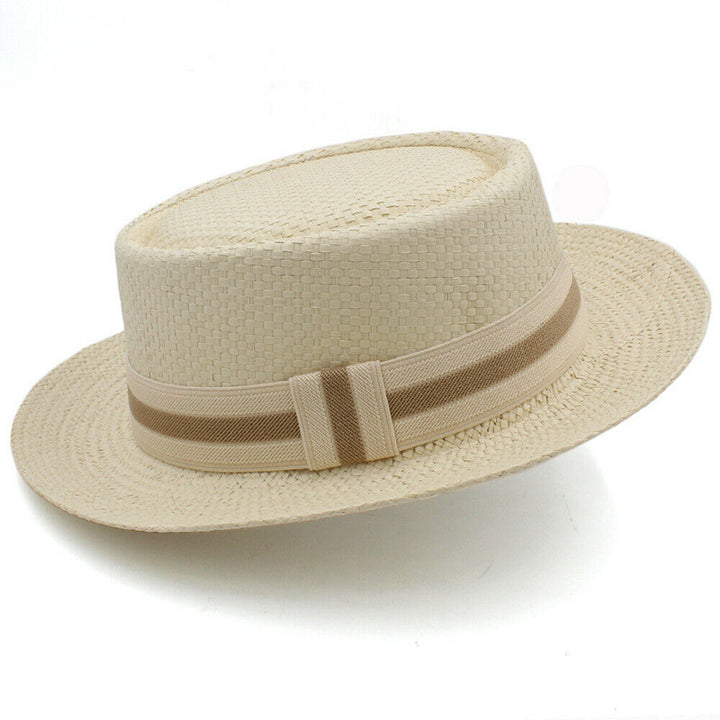 Straw Hat Flat Brim Beach Sun Protection Wide Brim Sunshade