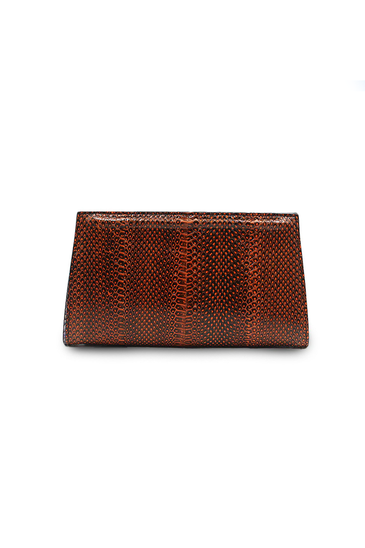Ivy Clutch in Fuchsia and Terracotta Water Snake