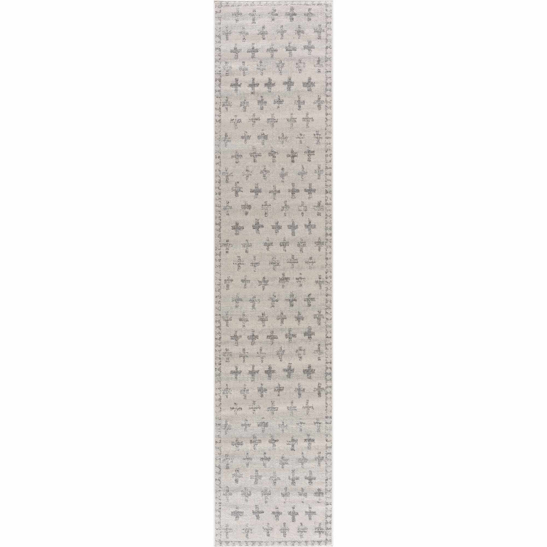 Tigris Swiss Cross Ivory & Gray 2322 Area Rug